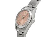 an image of a lady ' s wrist watch with a pink dial