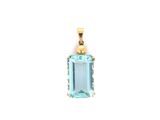 un pendentif en topaze bleu aqua muni d'une bélière en or