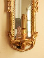 PAIRE D'APPLIQUES à un bras de lumière en bois et stuc doré … (photo 4)