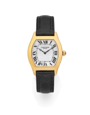 Montre-bracelet Cartier pour femme, en or 18 carats, à quartz