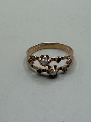 Bague en or rose 750 millièmes fin XIXème siècle, ornée de d… - Photo 1