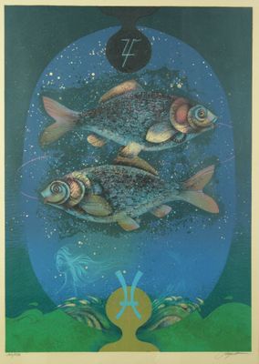 Pierre-Henri JACQUOT (1929-2009). Poissons. Lithographie. Si…