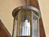 a light that is hanging from the ceiling in the room