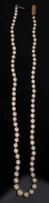 Collier de perles en chute (4,02-7,82 mm), fermoir or jaune …