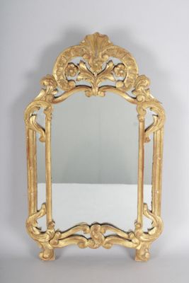 miroir ancien à parcloses en bois redoré. - Photo 1