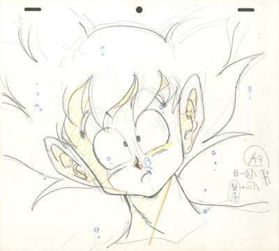 dessin représentant un jeune homme aux cheveux abondants et aux yeux