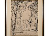 an image of a drawing of trees in a wooded area