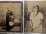 deux vieilles photos en noir et blanc représentant une femme et un homme