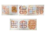 quatre dessins différents, de formes et de tailles variées, sur papier