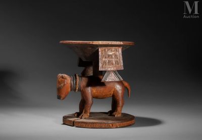 an image of a wooden table with a horse on top of it