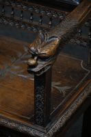 Fauteuil en bois teinté à dossier ajouré de fuseaux et à déc… (photo 2)