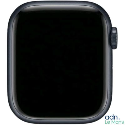 un gros plan d'une Apple Watch avec un cadran noir