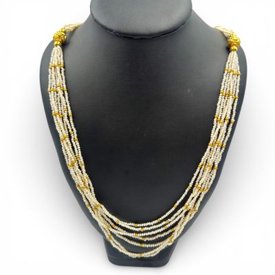 Collier composé de sept rangs de petites perles de culture b… - Photo 1