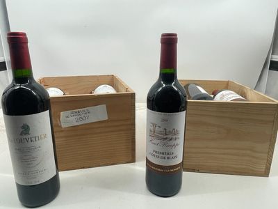 12 bouteilles 5 bts : Château LA LOUVIERE 2016/2007 et 6 bts…