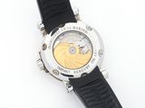 a close up of a watch on a white surface