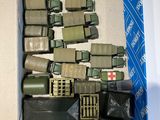 a box full of military items sitting on a table