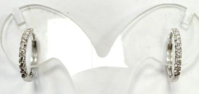 Paire DE CRÉOles EN OR Blanc OrnÉE DE Diamants