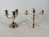 pair of silver plated candelabs with candlesticks
