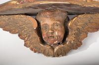 Paire de consoles d'applique en bois sculpté polychrome et d… (photo 2)