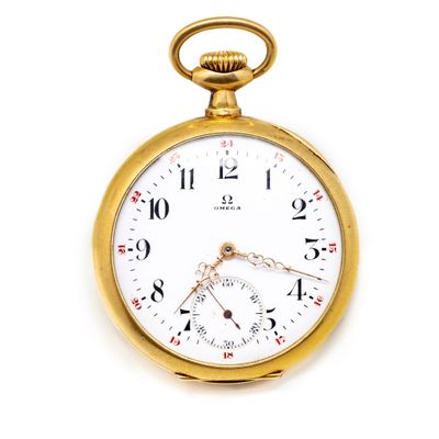 OMEGA Montre de gousset en or jaune 18 K (750/1000), double …