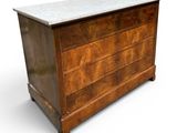 an old wooden chest with marble top on a white background