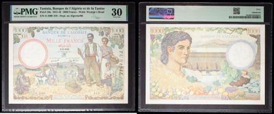 deux billets de banque sur lesquels figurent les portraits d'un homme et d'une femme