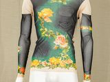 an image of a mannequin wearing a floral shirt