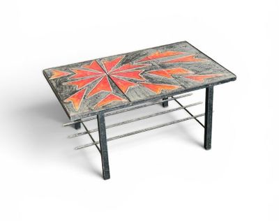 an image of a coffee table with a mosaic design on it