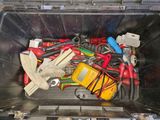 a bin full of tools that are in it