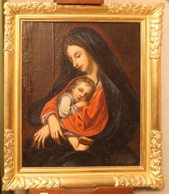 Ecole française Fin XVIII°-début XX° siècle "Vierge à l'enfa… - Photo 1