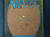 a close up of the back of a card game case