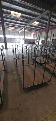 a large room with a lot of tables in it