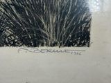 a black and white drawing of a plant on the wall