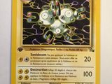 a close up of a pokemon card on a table