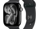 Apple Watch Series 3, 38 mm, boîtier en aluminium gris sidéral avec bracelet sport noir