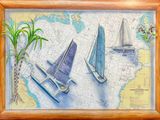 une image représentant une image d'un bateau et d'un avion sur une carte