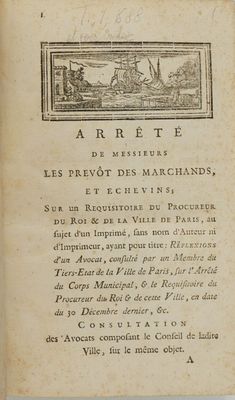 an old book with a picture of a man and a woman on it