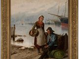 une image représentant un tableau où l'on voit un homme et une femme au bord de l'eau