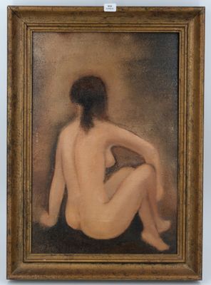 l'image d'un tableau représentant une femme nue assise sur une chaise