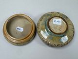 pair of chinese glazed vases with floral decoration and gold rim
