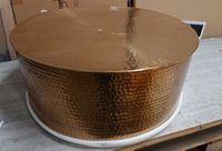 Table basse ronde en aluminium doré - 75x75x31 cm - retour t… (photo 3)