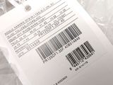 a label on a plastic bag with a barcode on it