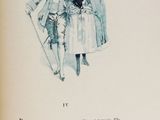 a drawing of a man and a woman standing next to each other