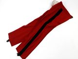 an image of a pair of red pants with black stripes
