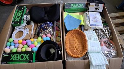 182 / 1 palette de 205 kg de mix (sac, câble HDMI, lam…