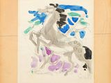 an image of a drawing of a horse on a piece of paper