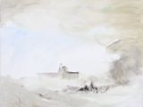 an image of a painting of a lighthouse in the middle of the ocean