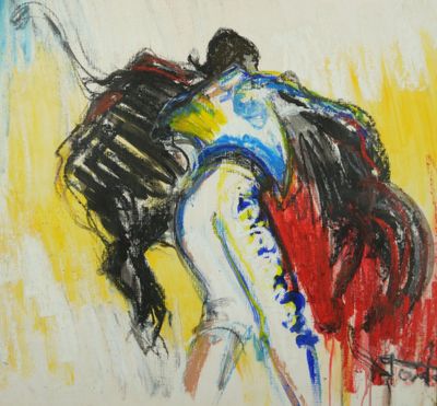 Jacques GORDE (1943-2009). Scène de tauromachie. Technique s…