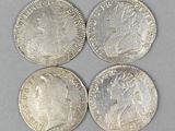 three silver coins of the reign of king george iv