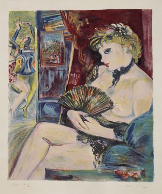 André PLANSON (1898-1981), "Femme à l'éventail", lithographi…